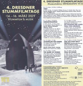 Flyer 4. Dresdner Stummfilmtage